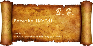 Beretka Hédi névjegykártya